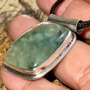 Yellow Green Prehnite Pendant 1 1/4”